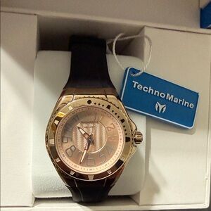 TechnoMarine Black and Rose Gold Watch